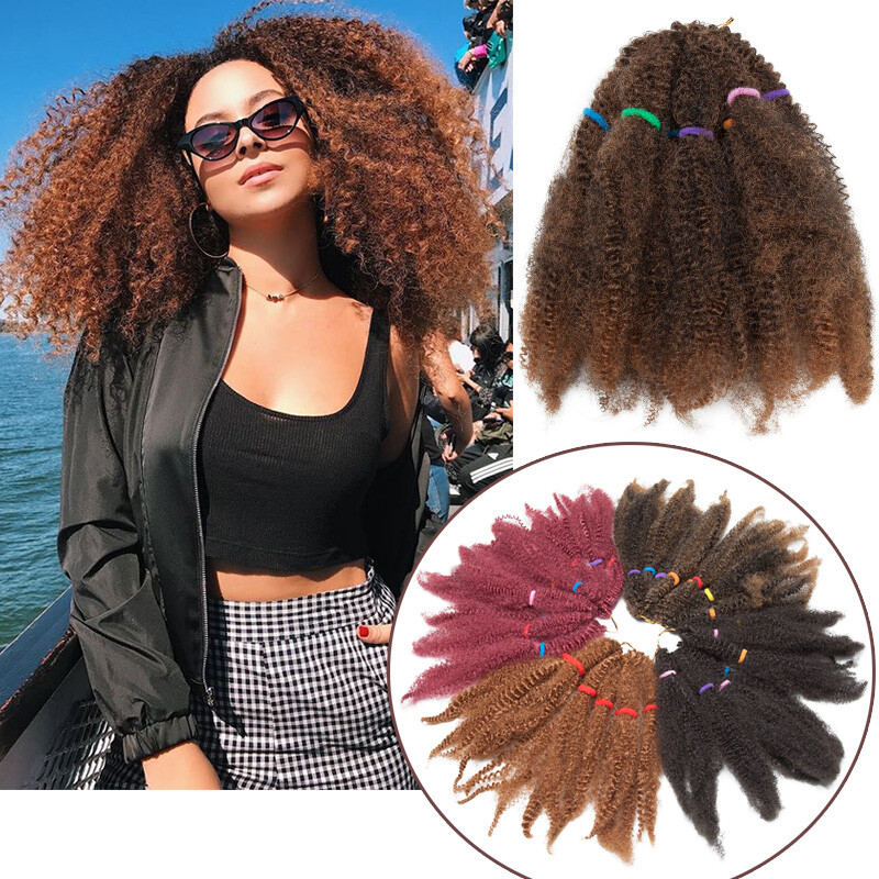 Cool Lady Afro Kinky Bulk Hair Marley Twist Crochet Braid Effortless Braiding