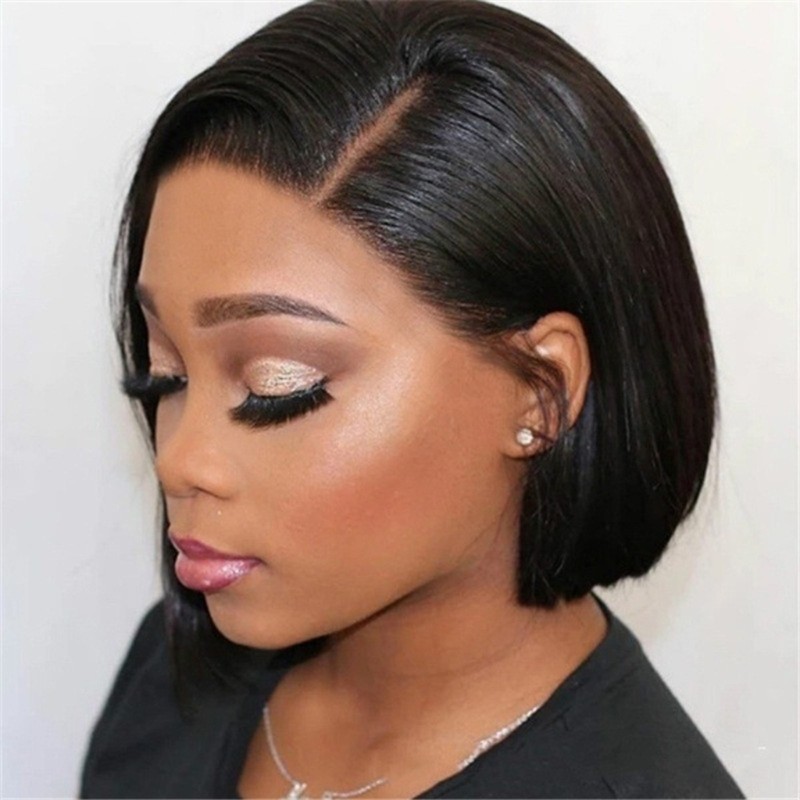 35cm Strong Bob Cut Wigs Synthetic Fibre Natural Lookings Side Parting Hairpiece