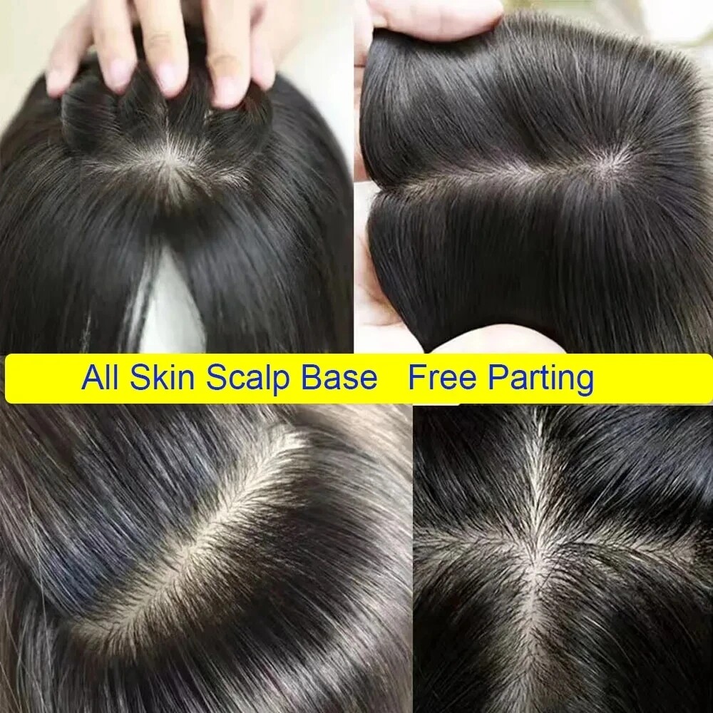 15x17cm Silk Base Human Hair Topper Breathable Silk Top Hair Piece for Women