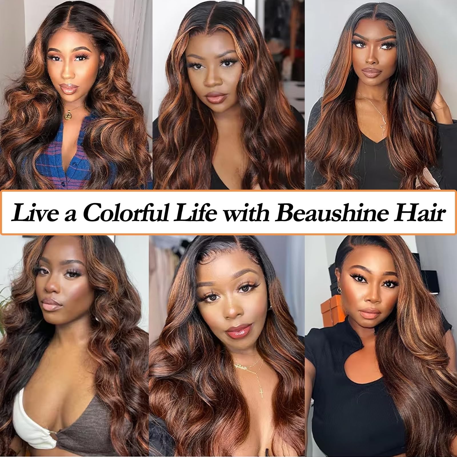 30″ Black Brown Ombre Human Hair Bundles with 4×4 Lace Closure – Body Wave Exten