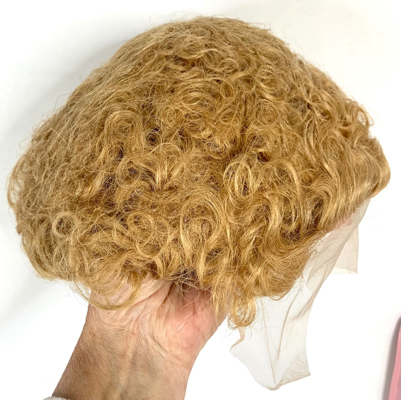Pixie Cut Wig Dk Blond Short Curly LaceFront HumanHair Plucked Bleach Knots NEW