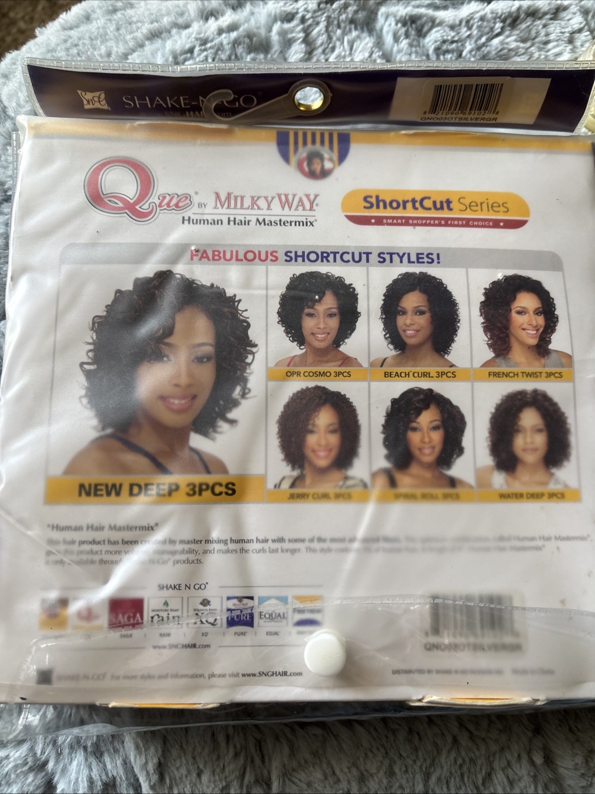 Que by Milky Way Human Hair Shortcut Series Color #P1B/30 Jerry Curl 3 pcs Slv