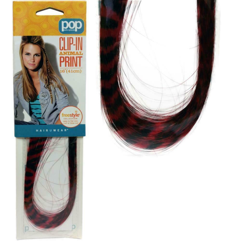 NEW Hairuwear, Clip In ,Animal Print ,Red Tiger, Hair Extension