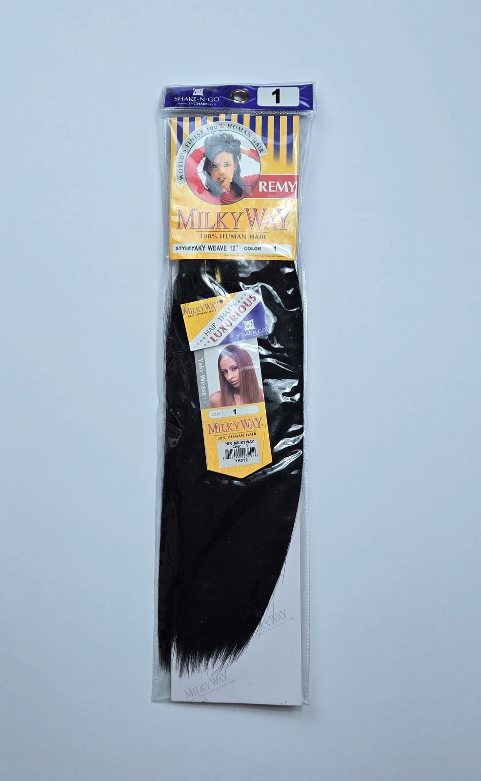 Milky Way 100% Human Hair Yaky Weave 12″ #1