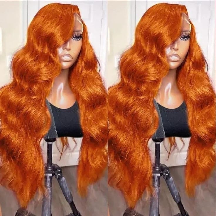 Dliliboon Wear And Go Orange Colored 9X6 Glueless Lace Wigs Human Hair Pre Cut