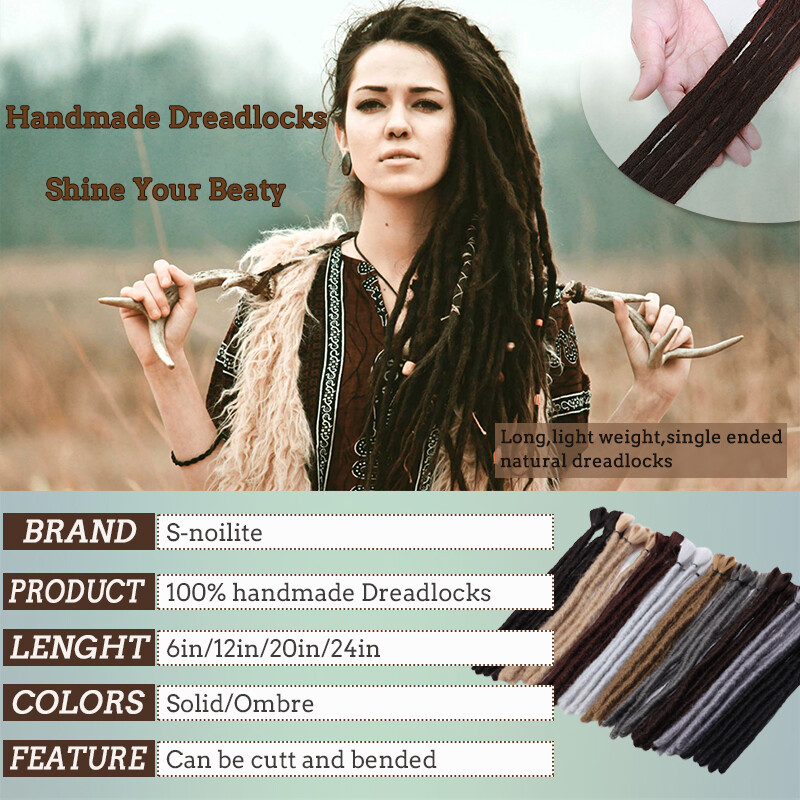 100% Real AS Human Hair Dreadlocks Extensions Crochet Braiding Hair Afro Faux US
