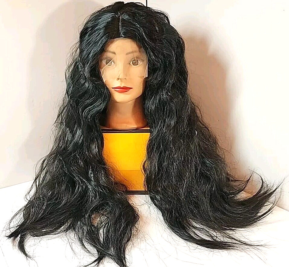 24″ Lace Frontal WIG Body Wave 180% Density 1B Black Stylable Daily Fashion Hair