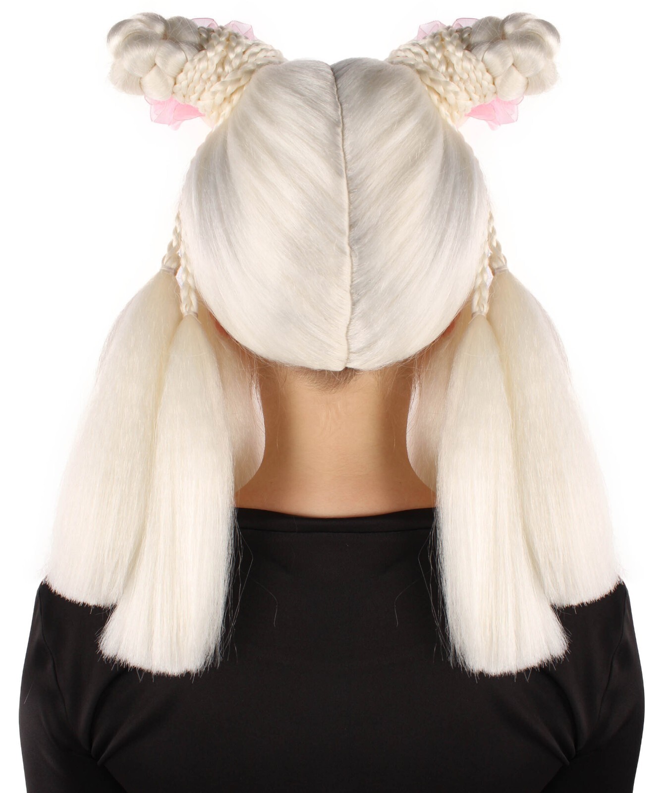 HPO Adult Women’s Sister Doll White Wig, Best for Halloween, Flame-retardant