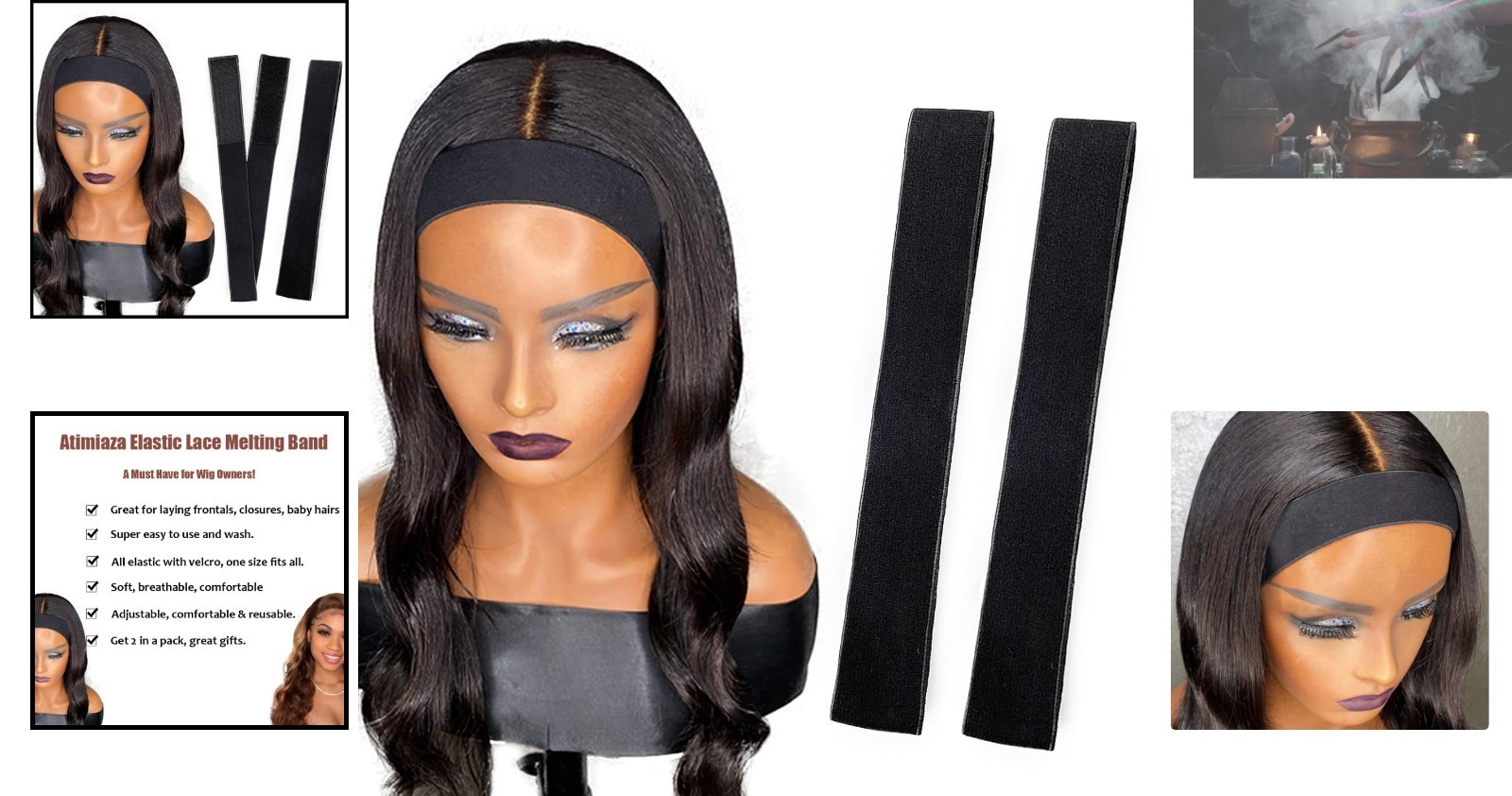 Must-Have Pack of 2 Wig Melting Elastic Bands – Adjustable in Classic Black