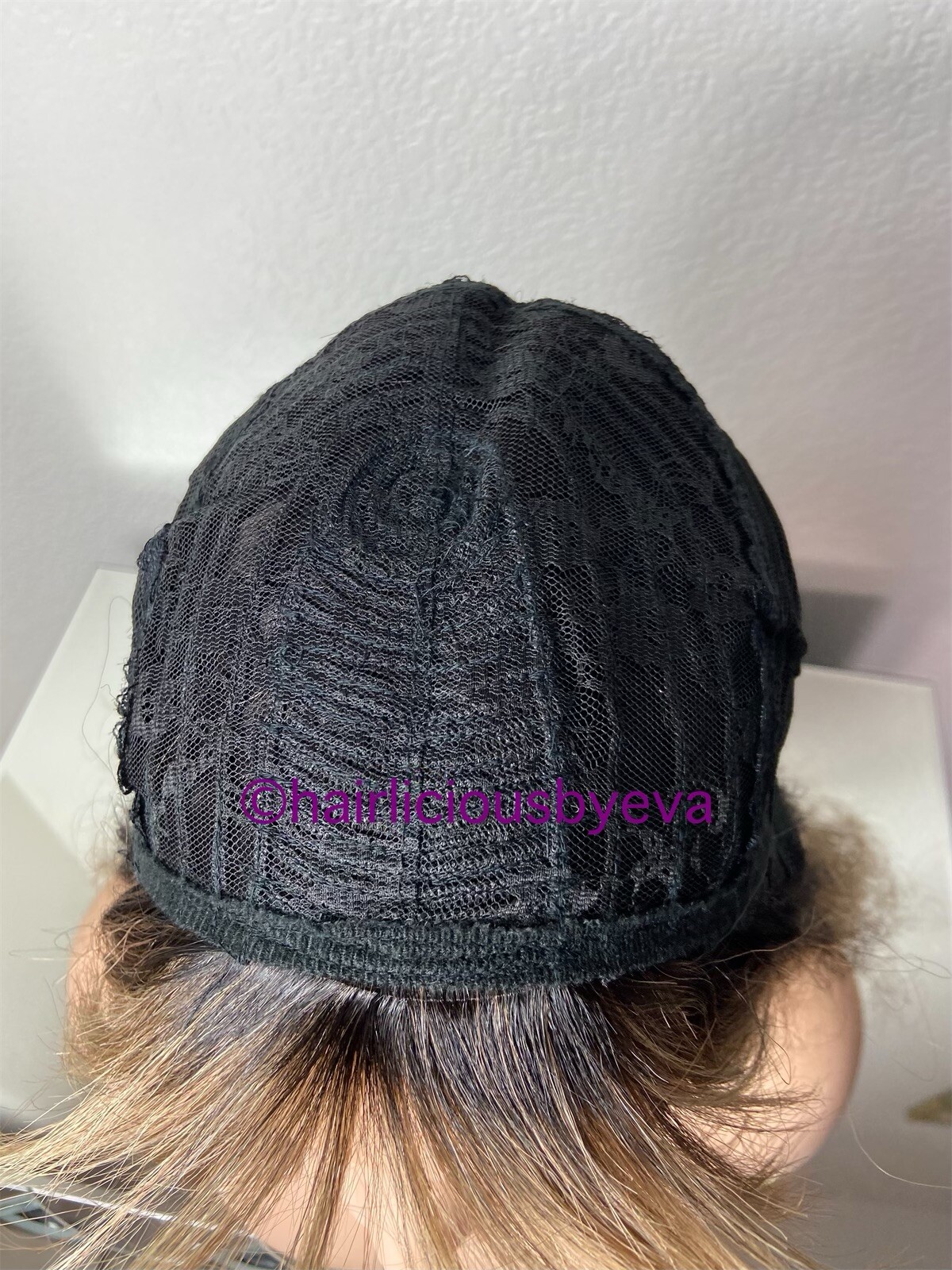 Honey Golden Blonde Wig Darker Brown Roots With Bangs Ombré 22 Inch Long Heat Ok