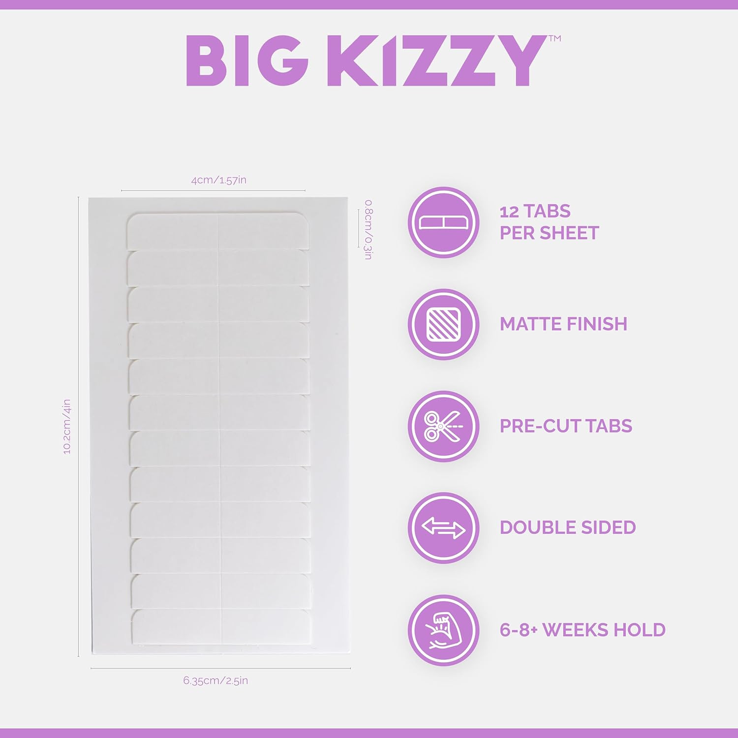 Big Kizzy Extra Hold Double Sided Hair Extension Tape – 72 Tabs Replacement Tape