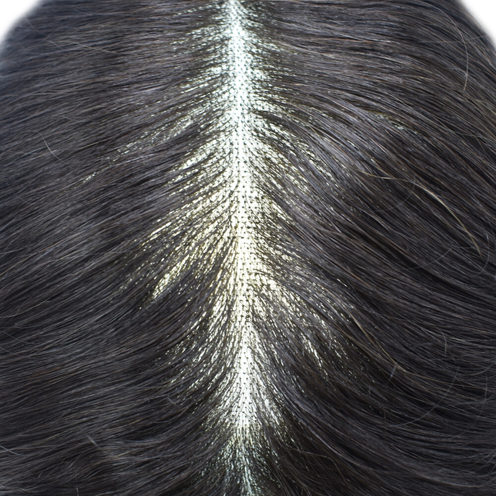 Mens Toupee Hairpiece Fine Mono Poly Human Hair Replacement System Wigs for Men