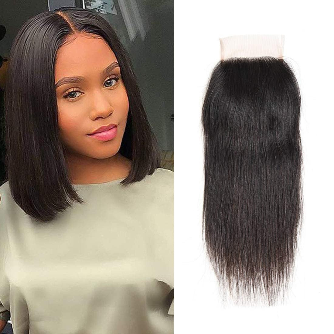 Straight Lace Closure Human Hair 4X4 HD Lace Closure 10 Inch Unprocessed Brazili