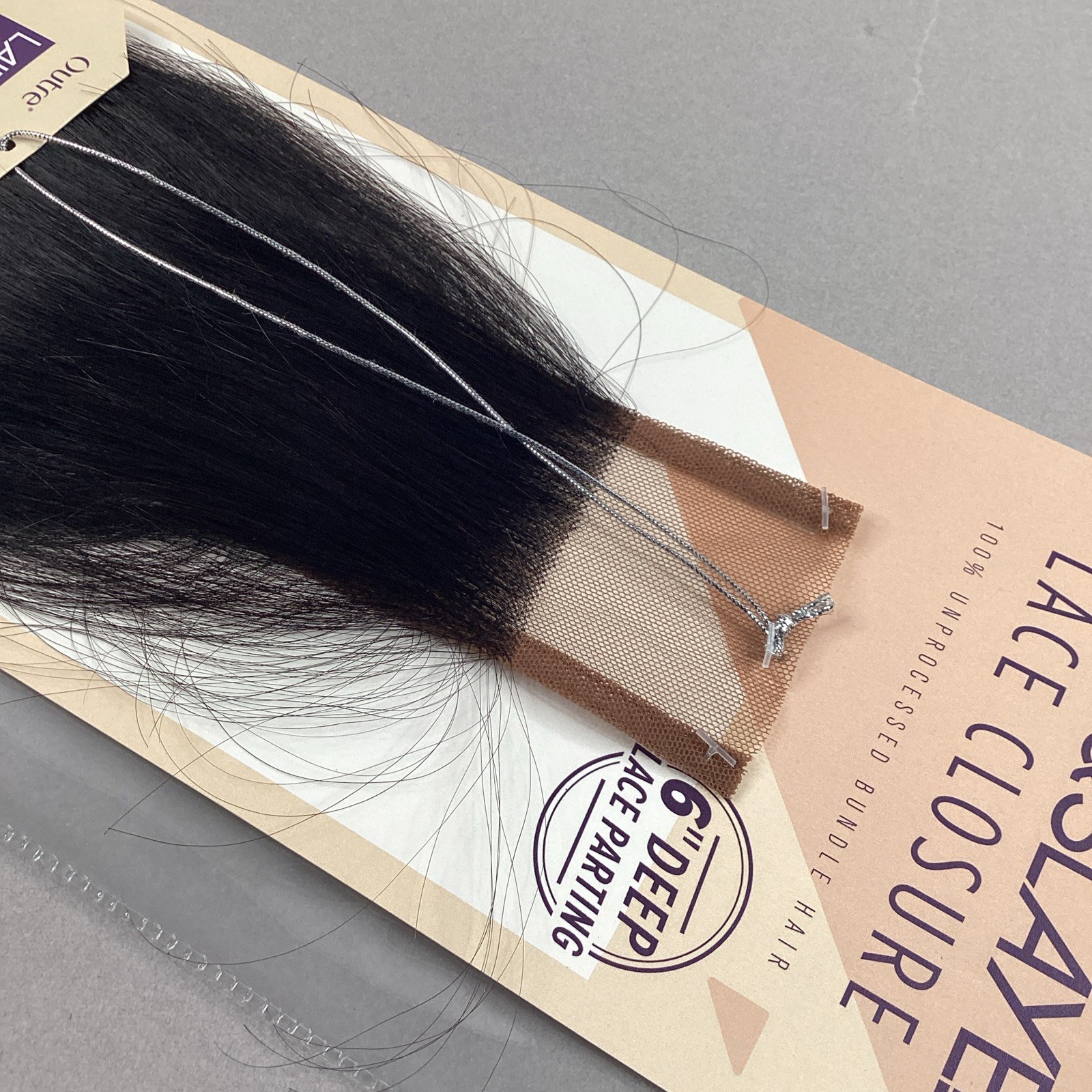 12” Straight Natural Brown Melted Lace Closure Unprocessed Human Hair 2” x 6”