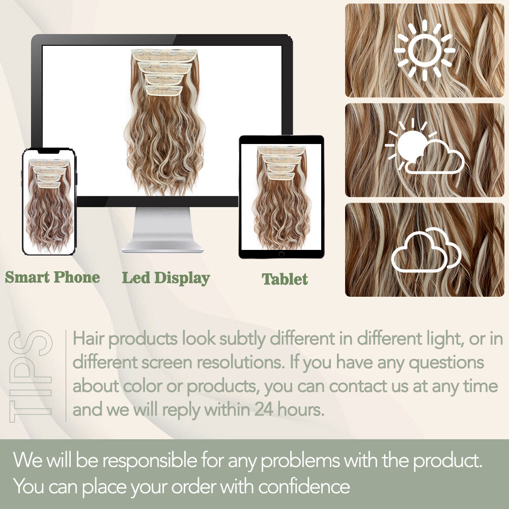 US Long Real Thick CLIP IN HAIR EXTENTIONS FULL HEAD 4 Pieces As Human Hair Wavy