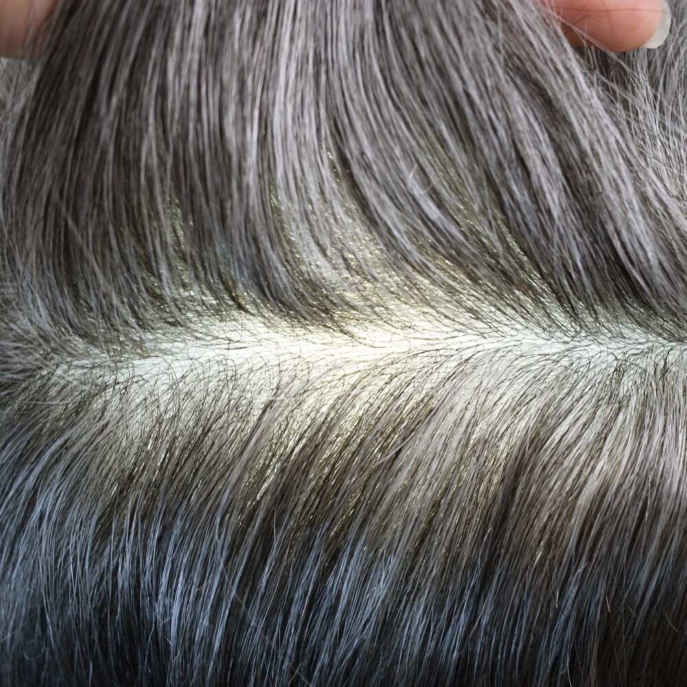Ultra Thin Skin Mens Toupee Human Hairpieces V-Loop Man Hair System Wig Units