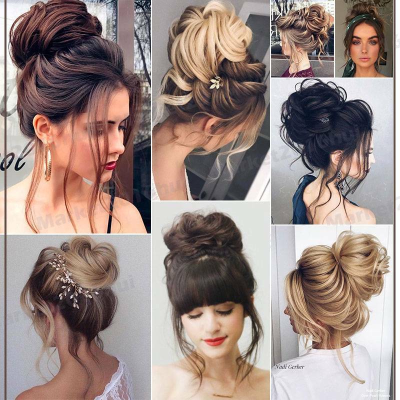 Real Thick Curly Messy Bun Hair Piece Scrunchie Natural Hair Extensions as human