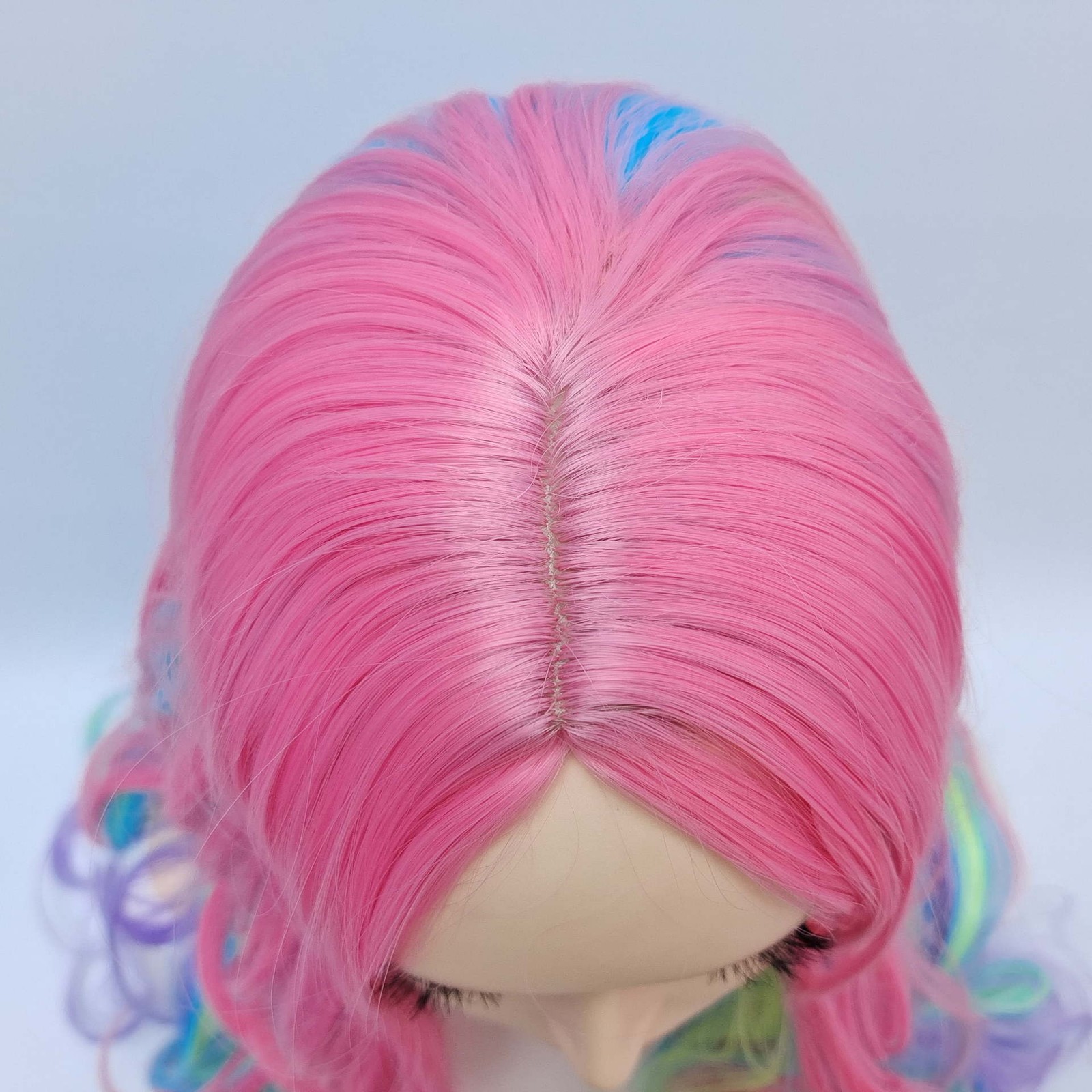 28″ Rainbow Long Wavy Wig for Women Full Heat Resistant Synthetic Cosplay Party