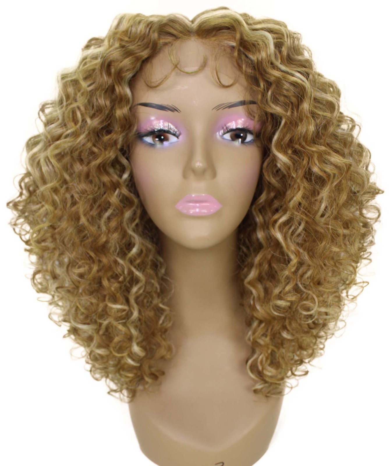 LUXLUXE Precious Curly 17 in Long Lace Front Wig, Heat Resistant Fiber