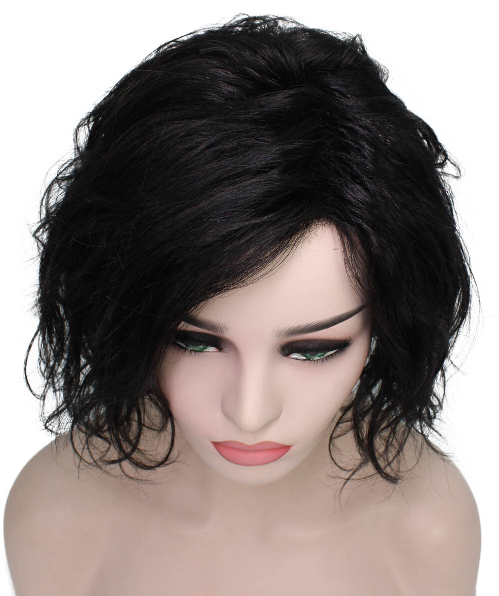 Marlene – Srraight Kanekalon Synthetic Fiber Full Wig, 4-10 in, Black