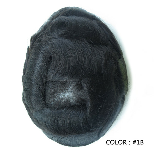 Mens Human Hair Replacement System Fine Mono Toupee Indian Remy Hairpieces