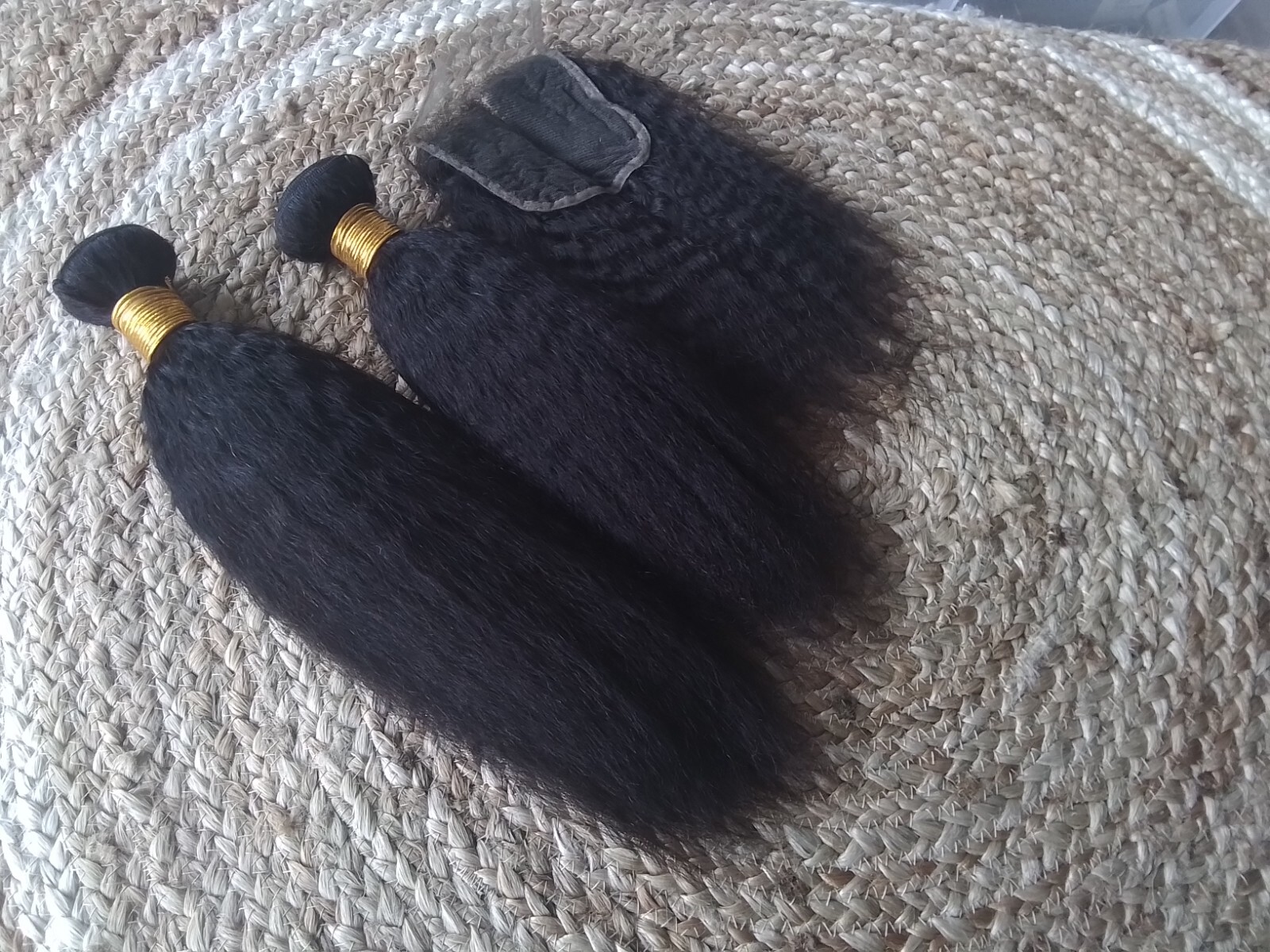 12A 14+16&12INCH 4×4 CLOSURE BRAZILIAN VIRGIN HUMAN HAIR KINKY STRAIGHT 250g 1B#