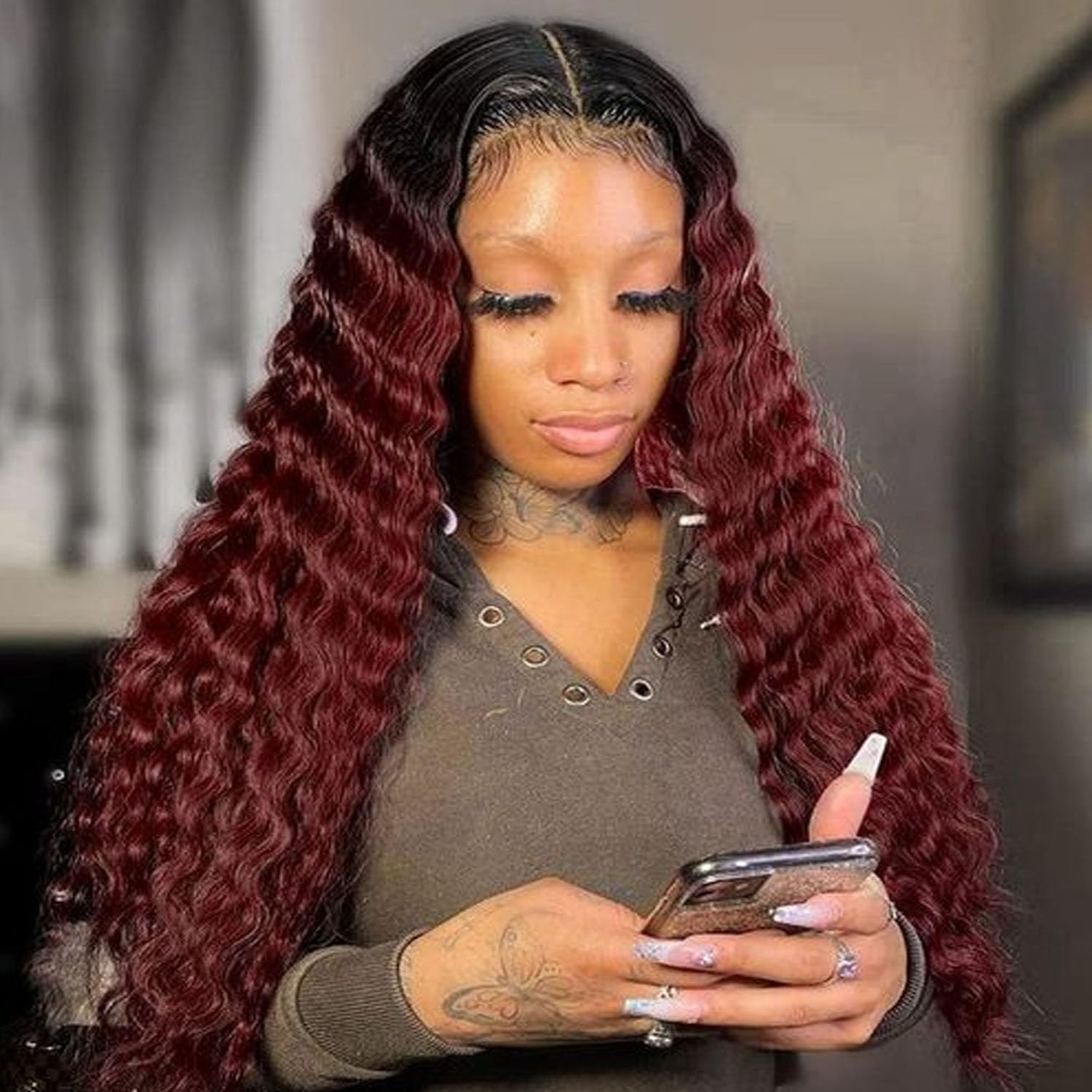 INSTASTYLE 30 Inch Loose Deep Wave Synthetic Long Curly Wig For Women