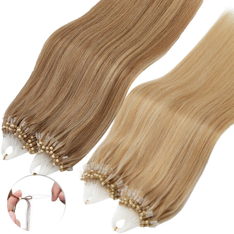 Loop Micro Ring Tip Hair Extensions Real Human Hair Micro Bead Link Colored Hair