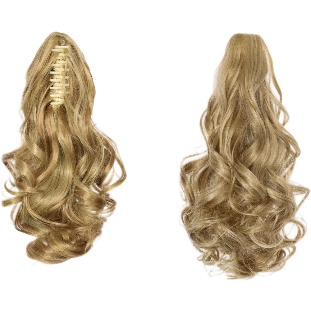 Handwoven Curly Clip Ponytail Extension High Temperature Wire Hair 30cm