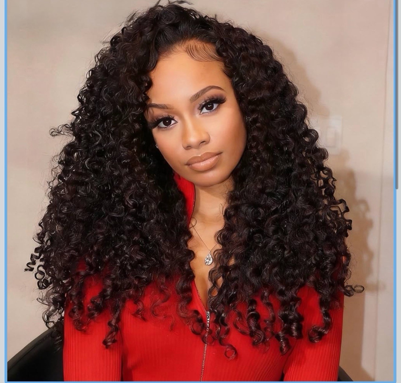 Kinky Curly Half Wig Drawstring Human Hair Natural Black Full Volume