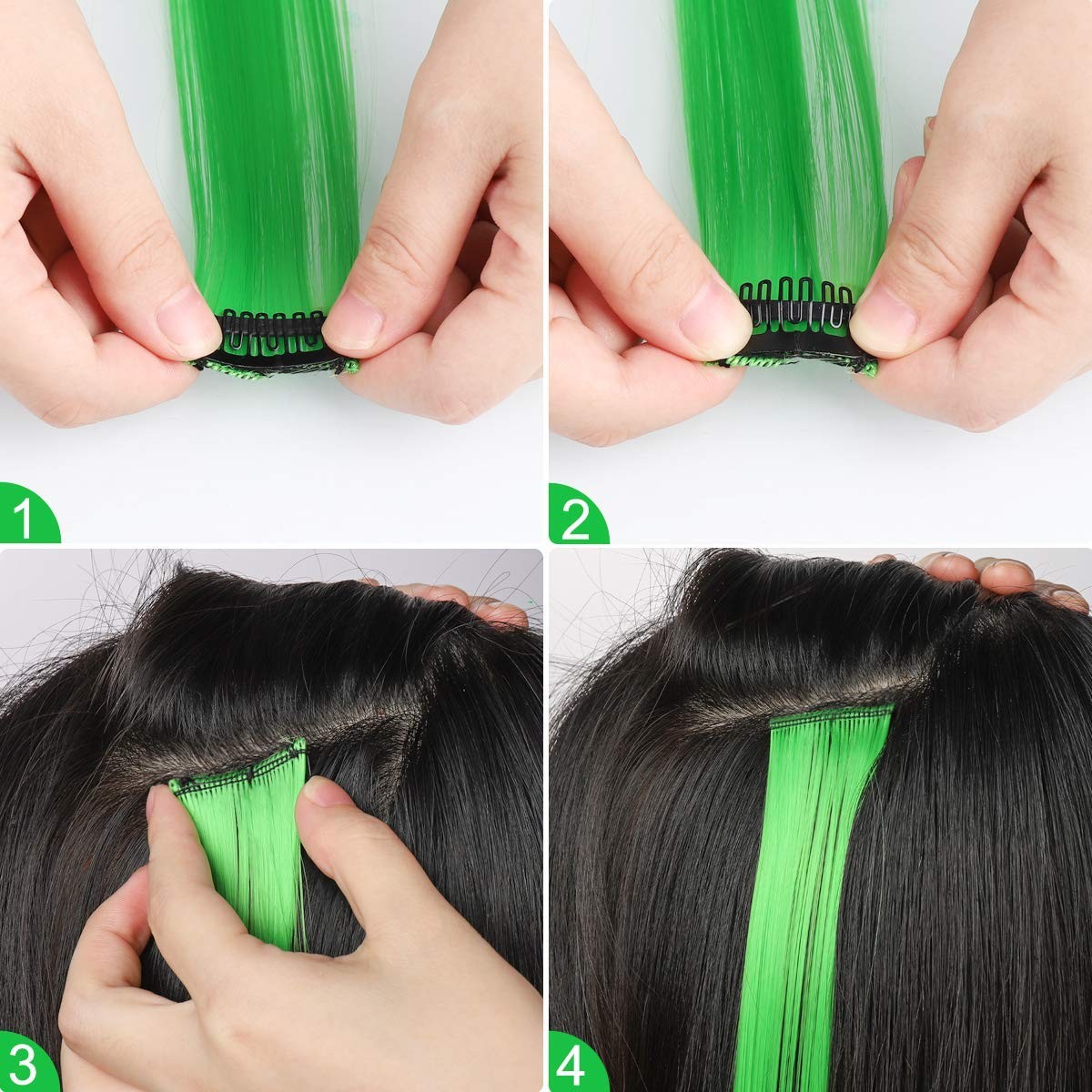 13 Pcs Colored Party Clip in Hair Extensions 55cm Straight9073