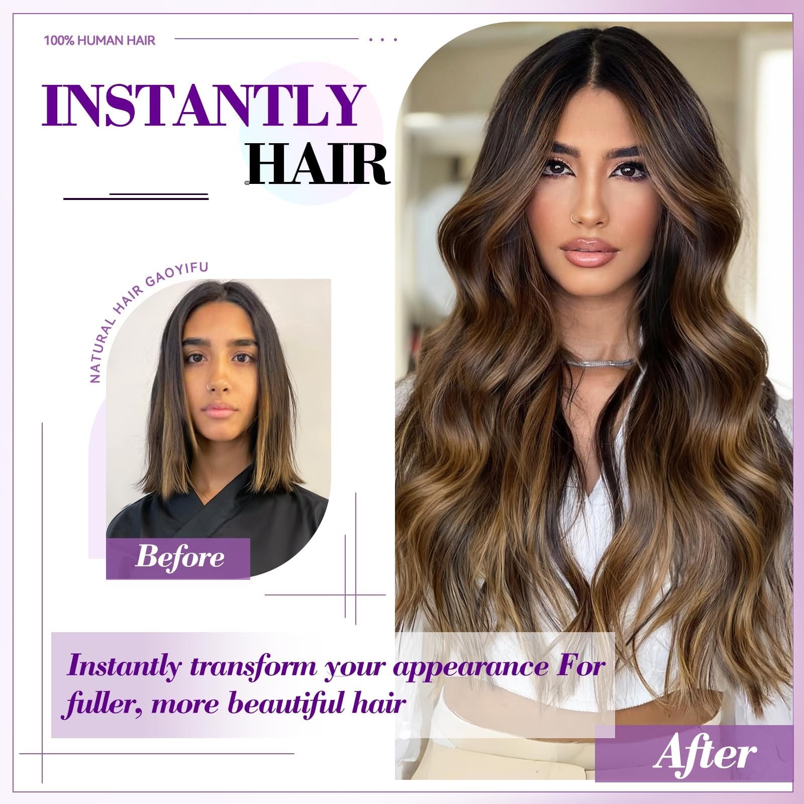 Clip in Hair Extensions Real Human Hair 18 inch 100g/3.6oz Straight Seamless …