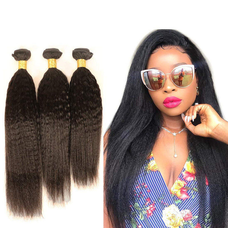 Daimer Kinky Straight Human Hair 3 Bundles 100G/Pcs Yaki Straight Human Hair