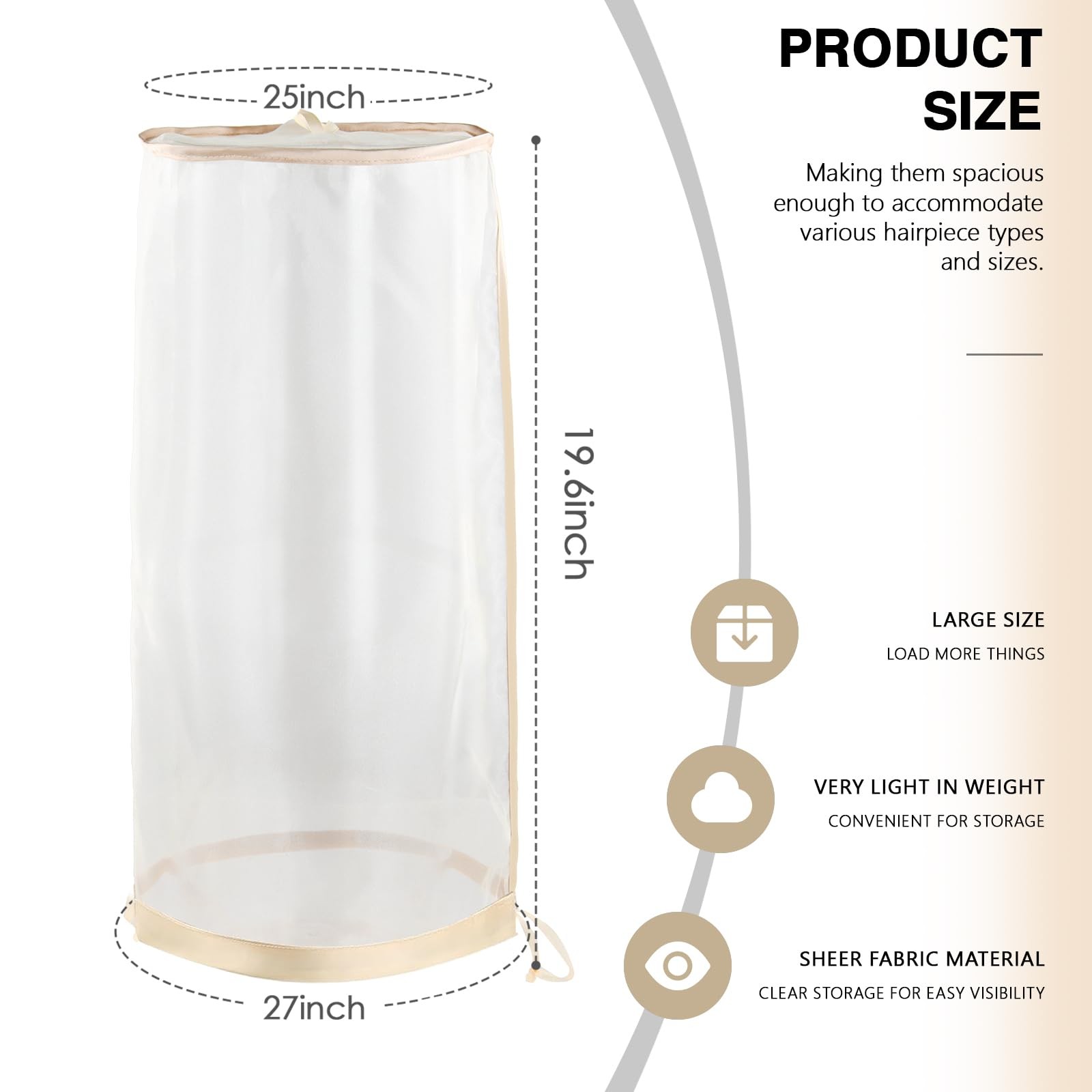 5PCS Wig Storage Bags for Multiple Wigs Covers to Keep Wig Fresh, Holder Stan…