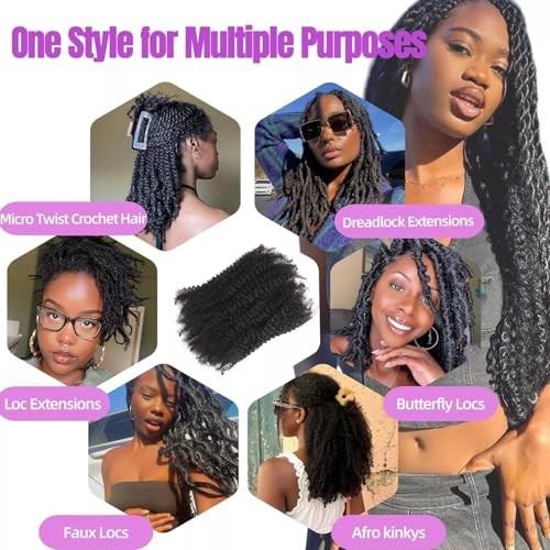 Afro Kinkys Bulk Human Hair 35g Per Bundle for Dreadlocks 16 Inch Natural Black