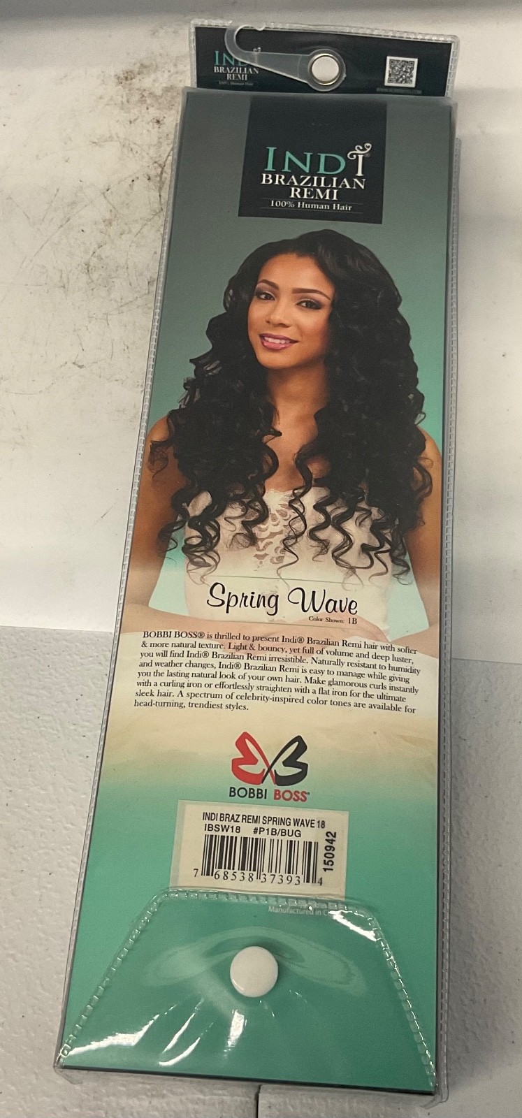 Bobbi Boss Indi Brazilian Remi 100% Human Hair Spring Wave 18″ Color 1B/Burgundy