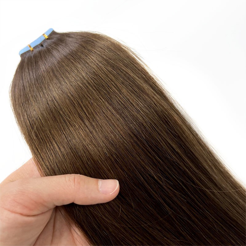 Seamless Tape In Hair Extensions Real Human Hair Skin Wefts Highlight Thick Hair