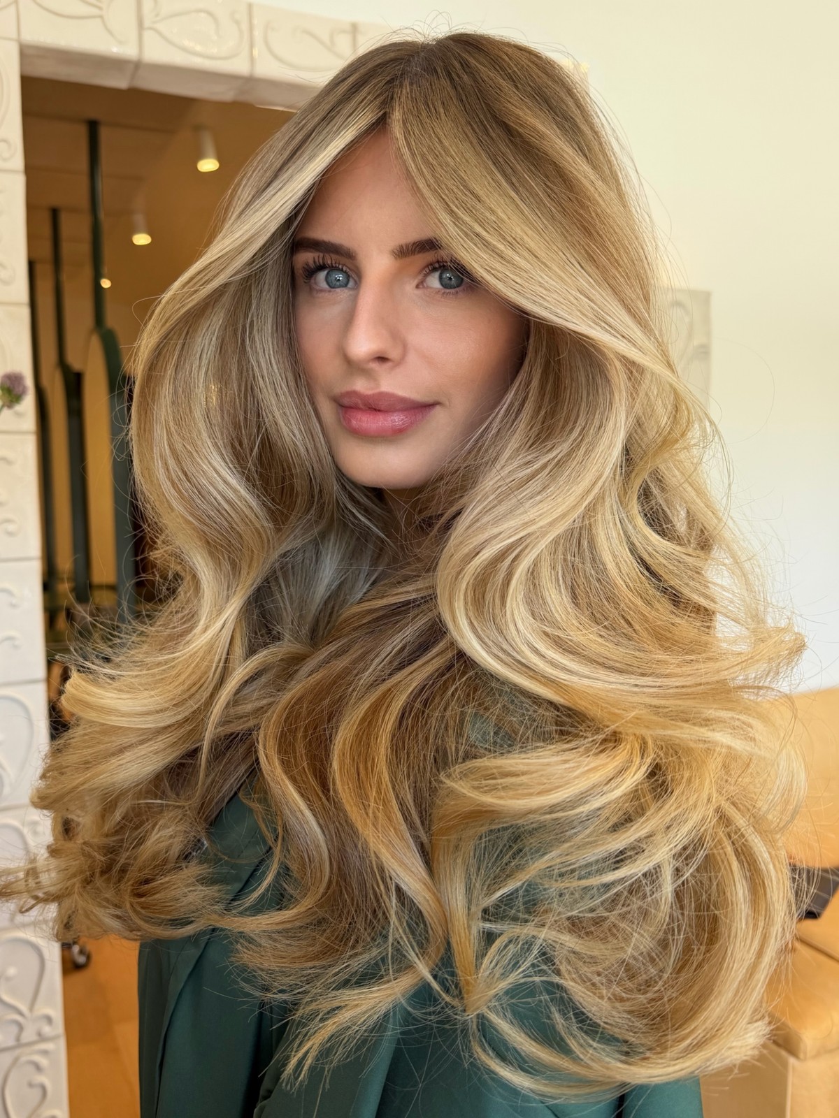 Balayage Golden Blonde Ash Brown Highlight Lace Front 100% Human Hair Wigs