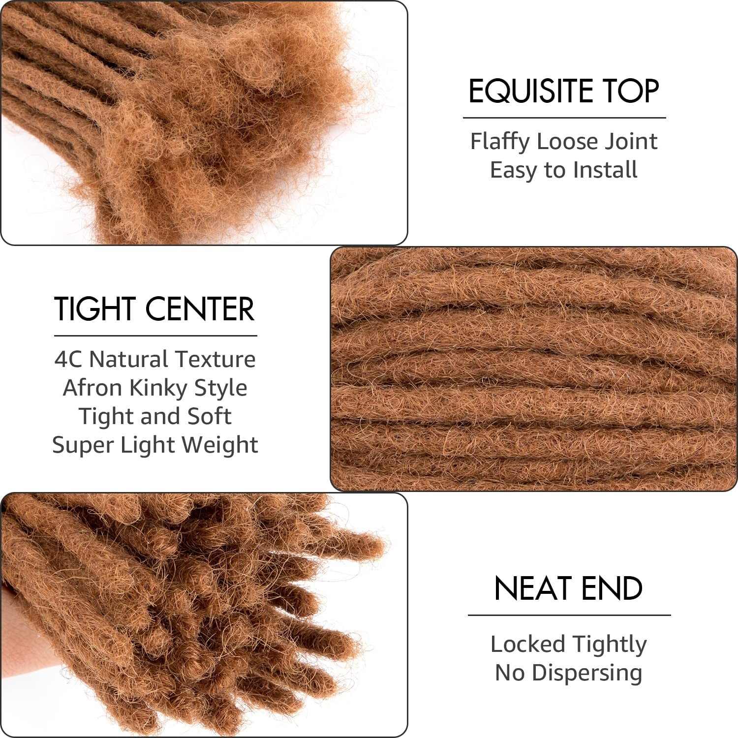 DAIXI 0.6cm & 0.8cm Thickness #30 Brown 6 Inch 30 Strands 100% Real Human Hair D