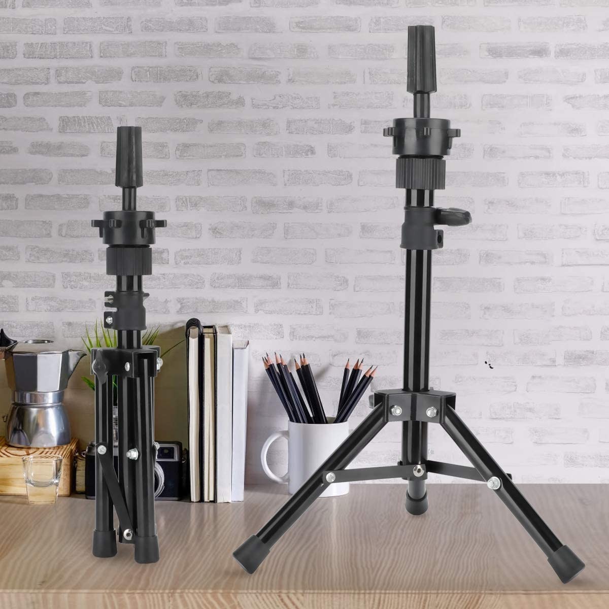 Lightweight 25-Inch Adjustable Wig Head Stand Ideal for Cosmetology Training