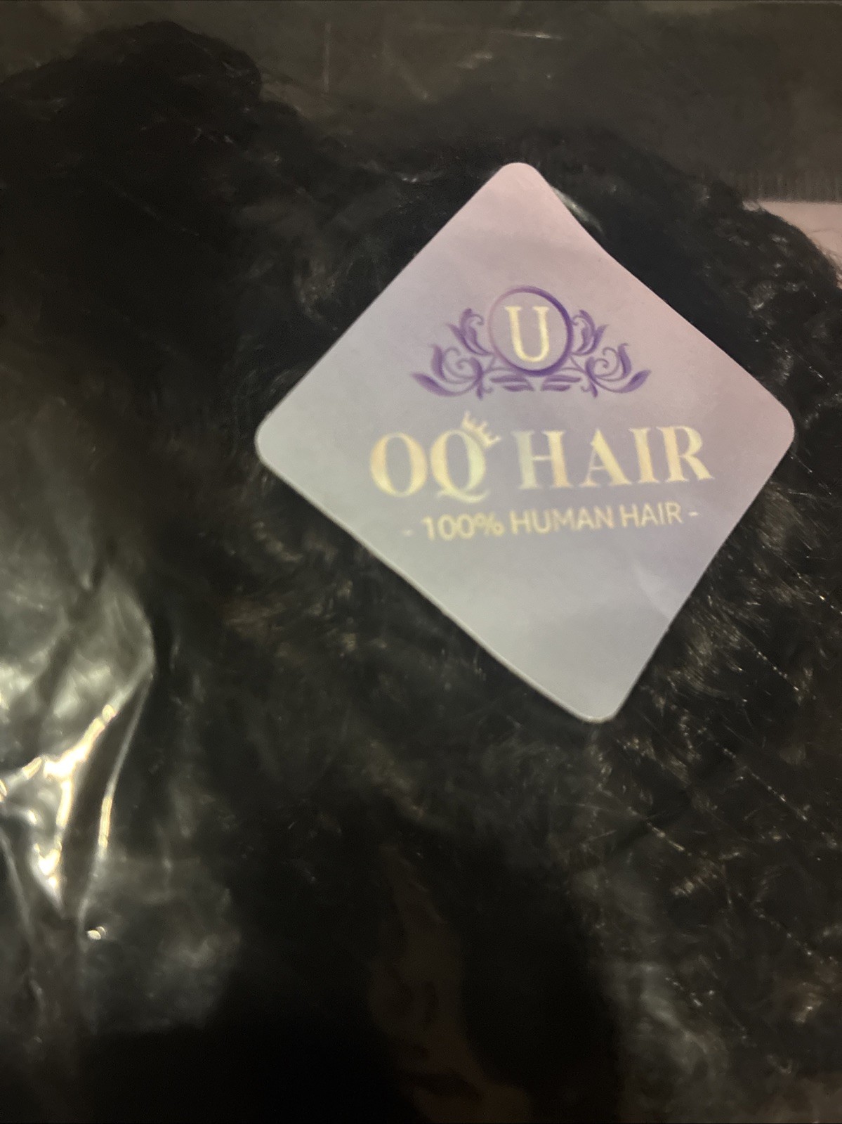 OQ HAIR Glueless Human Hair Wig Afro Curly 22″ Stretched Length Black