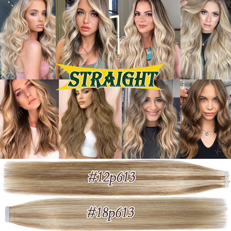 Seamless Stick Glue Tape in Skin Weft 100% Human Remy Hair Extensions Hair Piece