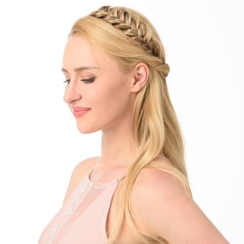 Messy Wide 2 Strands Synthetic Hair Braided Headband Hairpiece Highlighted