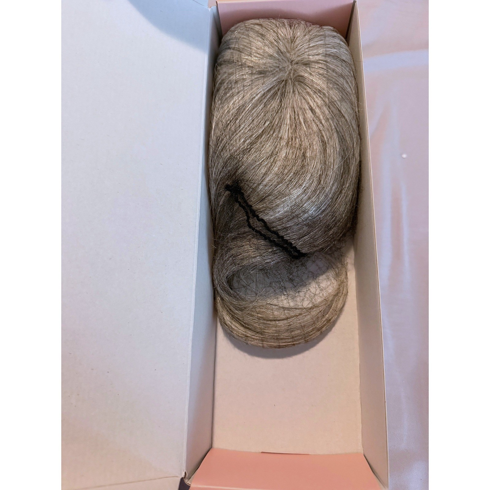 SEIKEA 10in Human Hair Topper with Bangs Light Silver Gray Clip In Hairpiece 22g