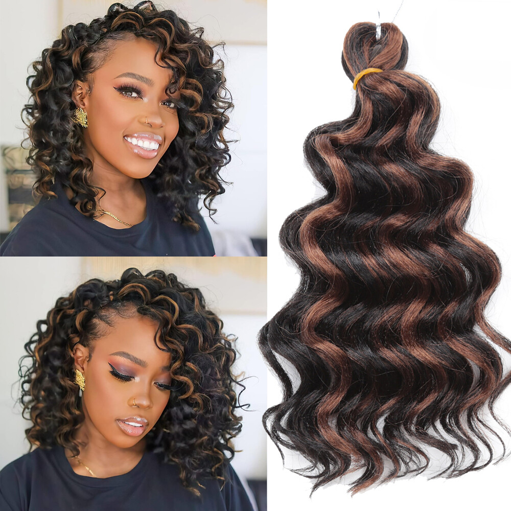 10″ Ocean Wave Crochet Braids Synthetic Deep Curly Twist Corchet Hair Extensions