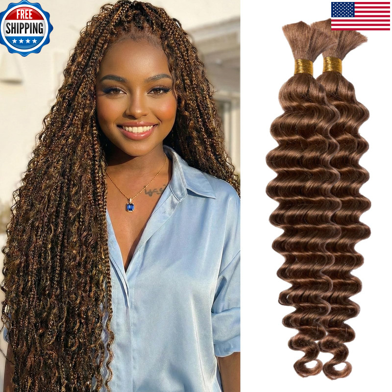 Wequeen 16A Human Braiding Hair Deep Wave 100G 20 Inch 2 Bundles/Pack 100
