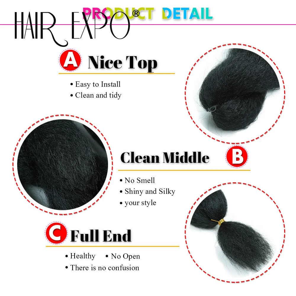 Women’s 26 Inch Synthetic Yaki Straight Marley Braiding Ombre Crochet Bulk Hair