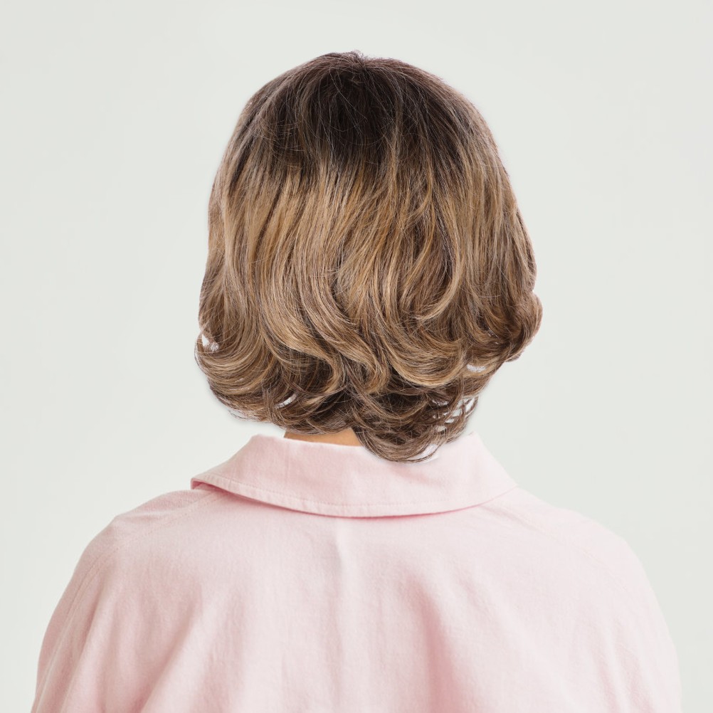 Short Curly Wavy Hair Fiber Lace Front Wig Yellow Realistic Cover for Women