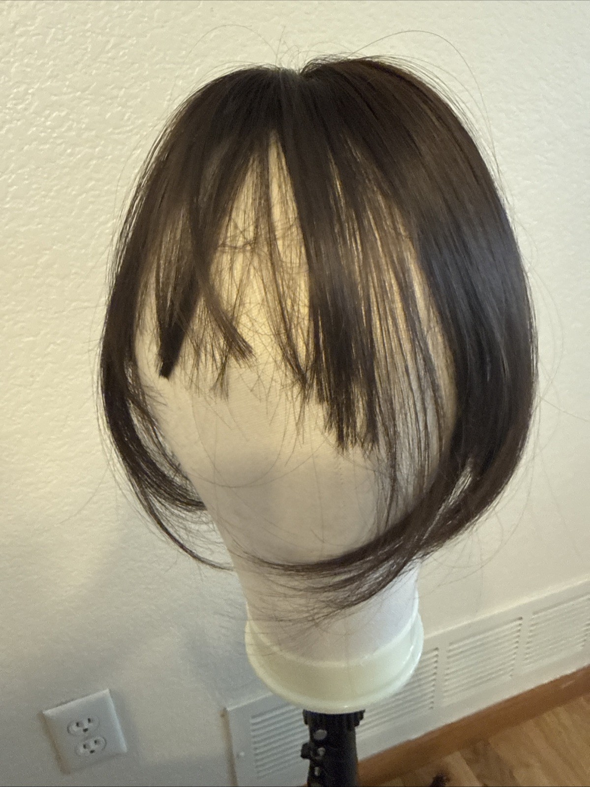 661 Human Hair Topper, Dark Brown 10 Inches Excellent Quality Two Clips