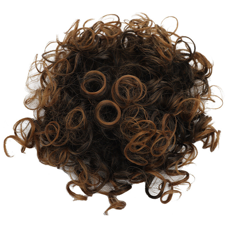 Messy Curly Hair Bun Updo Clip in Hairpiece Chignons Drawstring Hair Extensions